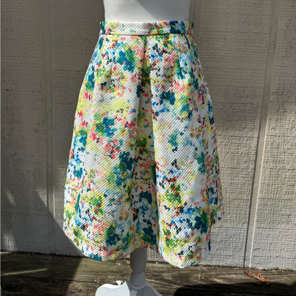 C. Luce Multicolor Textured Pleated Mini Skirt
